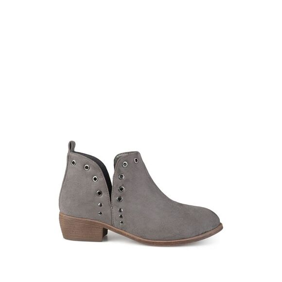 JOURNEE COLLECTION Shoes - JOURNEE COLLECTION Womens Gray Metal Detail Studded Firth Booties 5.5